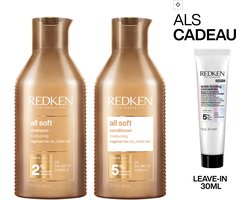Redken All Soft Duo + Cadeau – Shampoo 300ml & Conditioner 300ml + ABC Leave-In 30ml Cadeau – Droog Haar
