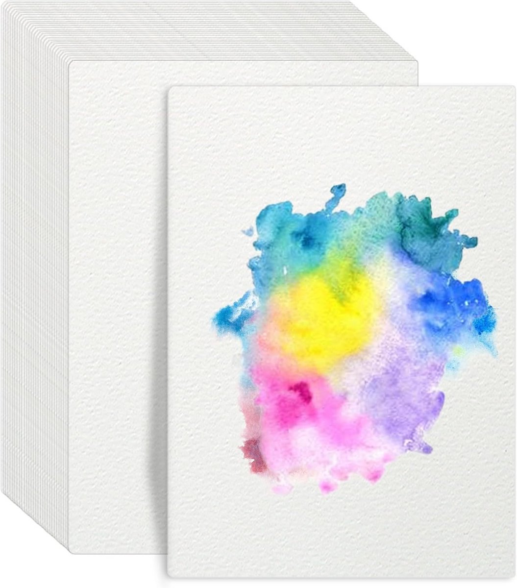 A6 Aquarelpapier Set 120 Vellen 300 g/m2 Katoen Koudgeperst voor Schilderen en Tekenen