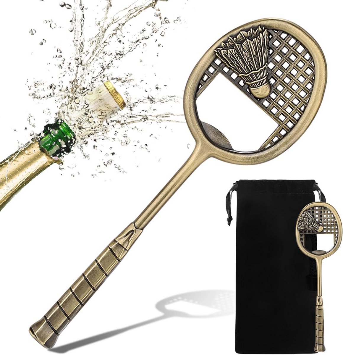 Badminton Racket Flesopener Zinklegering Uniek Cadeau voor Mannen en Vrouwen
