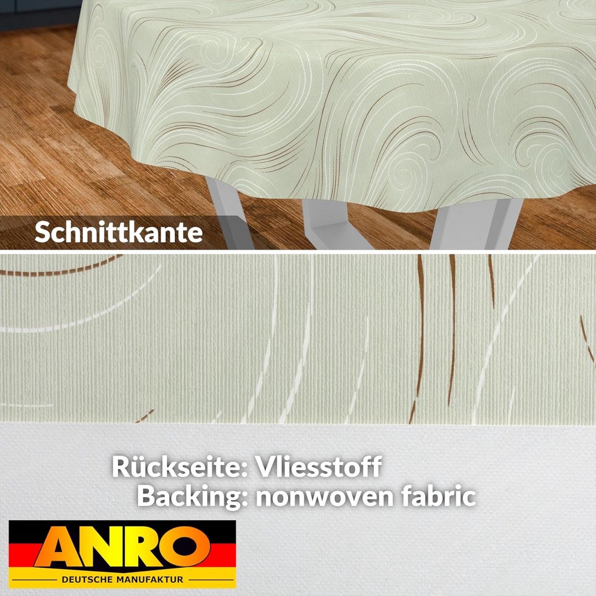 Ronde Afwasbare Tafelkleed Groen Abstract 120 cm Geschikt voor Buiten