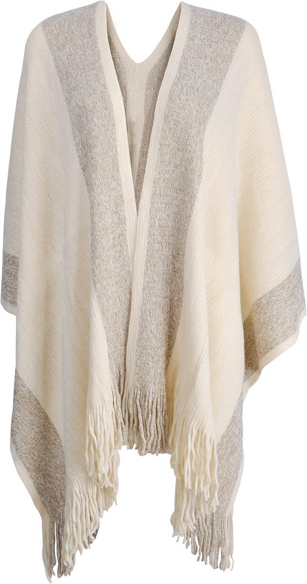 Dames Winter Cape Poncho met Franje voor Warmte en Stijl