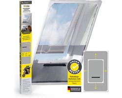 EASYmaxx Insect Protect telescopisch vliegenraam met frame en geïntegreerd gaas | Insectenwering voor dakramen | Zonder zagen | Zonder boren | 63 x 93 cm tot 100 x 160 cm, wit, 1 stuk
