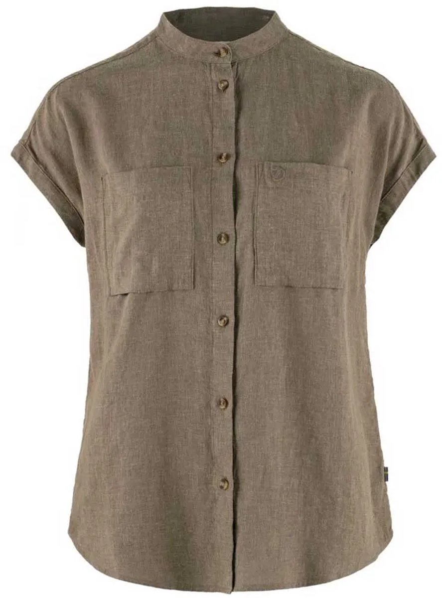 Fjällräven Övik Hemp Overhemd Met Korte Mouwen M Vrouw Bruin
