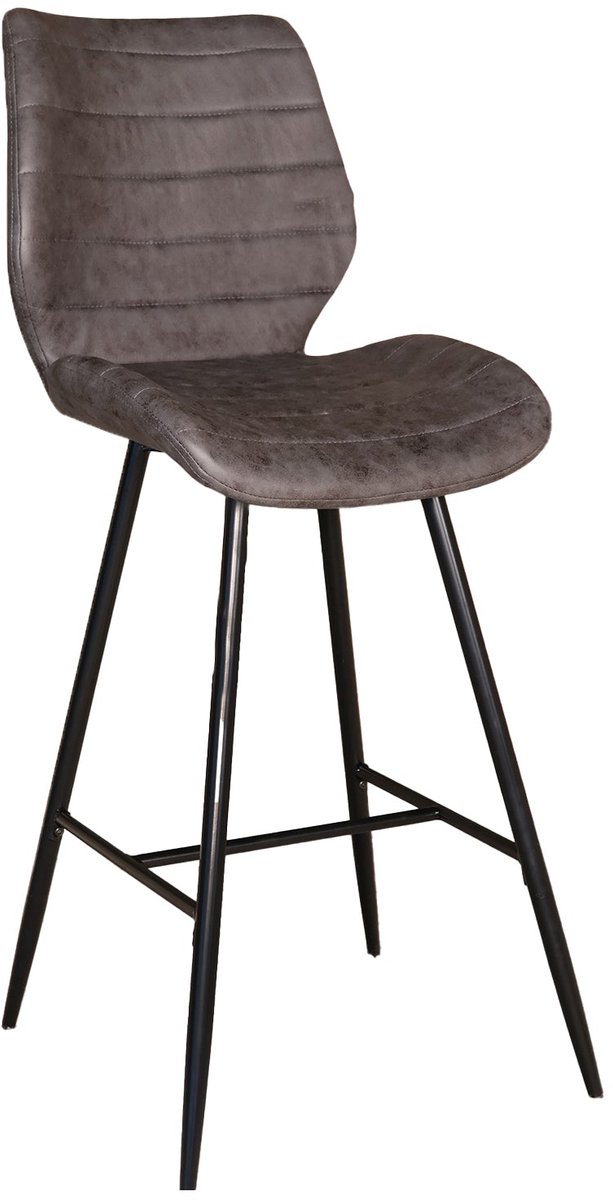 SET DEAL: 4 stuks Barkruk industrieel Corinne antraciet microvezel barstoel