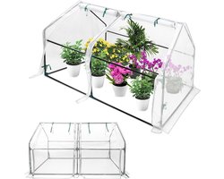 Tuinkassen 180x90x90cm, Halftransparante Mini-Tuinkas, Tomatenkas met Oprolbare Deur, Tuin Broeikas, Insectenbescherming Tomatenkas voor Planten, NAIZY
