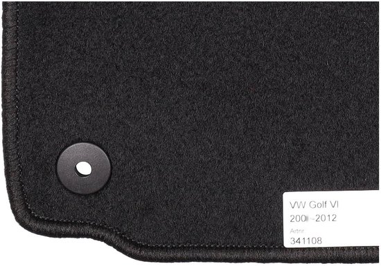 Zwarte automat met bevestigingspunt en een etiket 'VW Golf VI 2008 -2012 ArtNr 341108'.