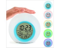 Digitale LED-wekker voor kinderen, met instelbare kleurtemperatuur, geschikt als nachtlampje voor binnen, bedlampje, ideaal voor kinderkamers, geschikt voor zowel jongens als meisjes, en een leuk cadeau. (Batterijen niet inbegrepen)