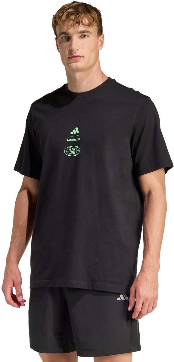 adidas Performance LESMILLS TOUR GRAPHIC T-SHIRT Heren Zwart