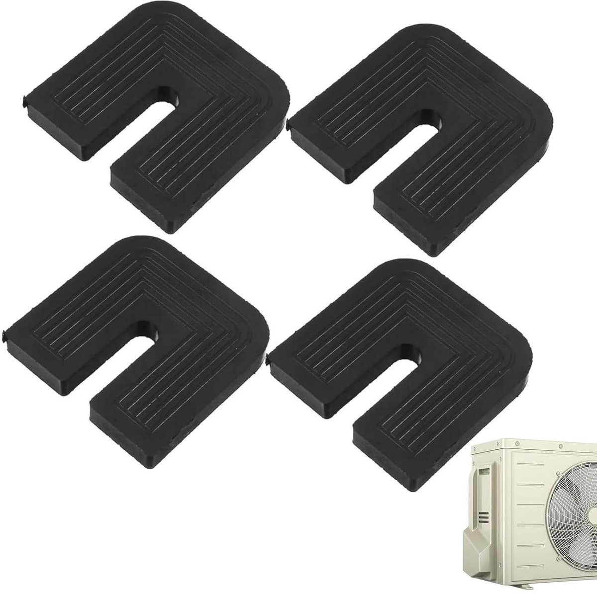 Trillingsdemper voor Buitenairconditioningbeugel - Rubberen Schokdempingsbasis - 4 Stuks
