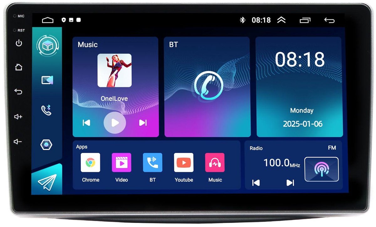 Android 15 Autoradio Radio 9-inch Touchscreen GPS Navi Head Unit 2 + 64G voor Alfa Romeo MiTo 2008-2019 Quad Core Autospeler Geschikt voor Carplay Android Auto WiFi Bluetooth Spiegel Link