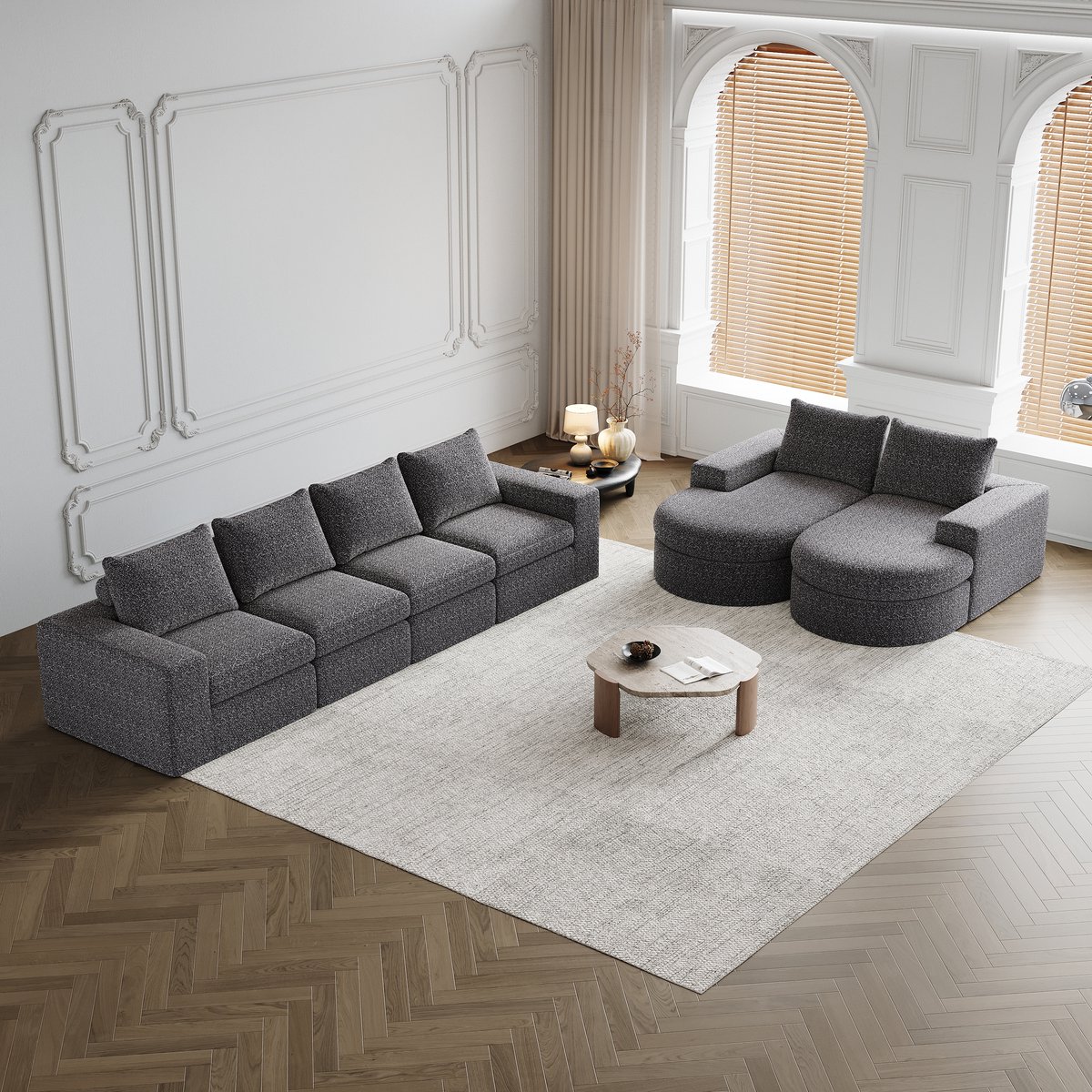STILVORA Modulaire Hoekbank Met Chaise Longue Set Van 2 - Omkeerbare Lounge Links Of Recht