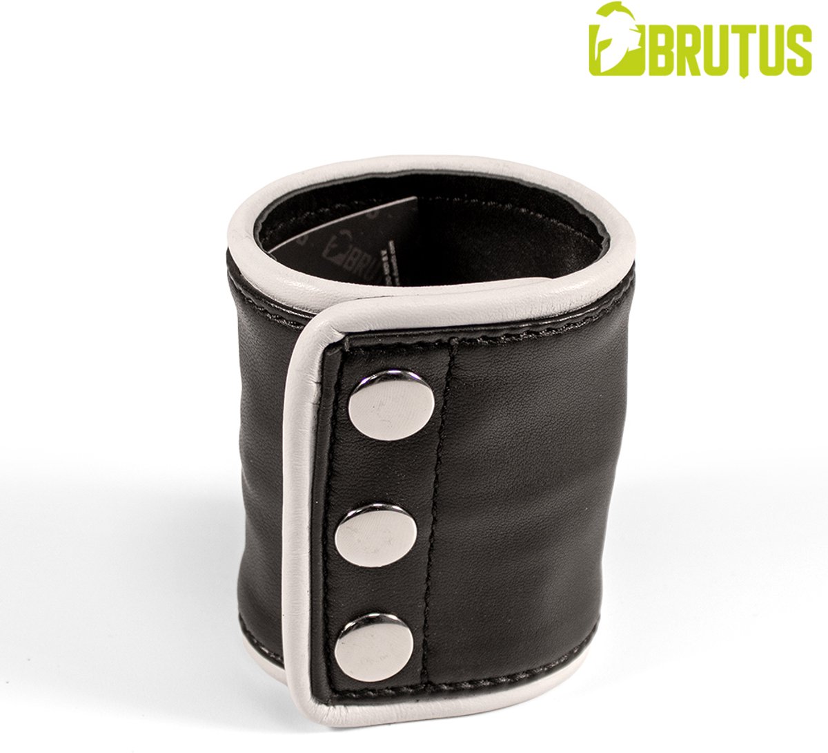 Brutus - Lederen Polsportemonnee met Rits - Zwart/Wit