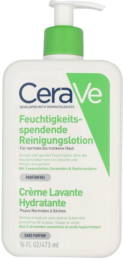 CeraVe Hydraterende Reinigingscrème - voor normale tot droge huid - met 3 Essentiële Ceramiden - 473ml