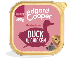 Edgard&Cooper Puppy Hondenvoer in kuipje met Eend – 11x 150g