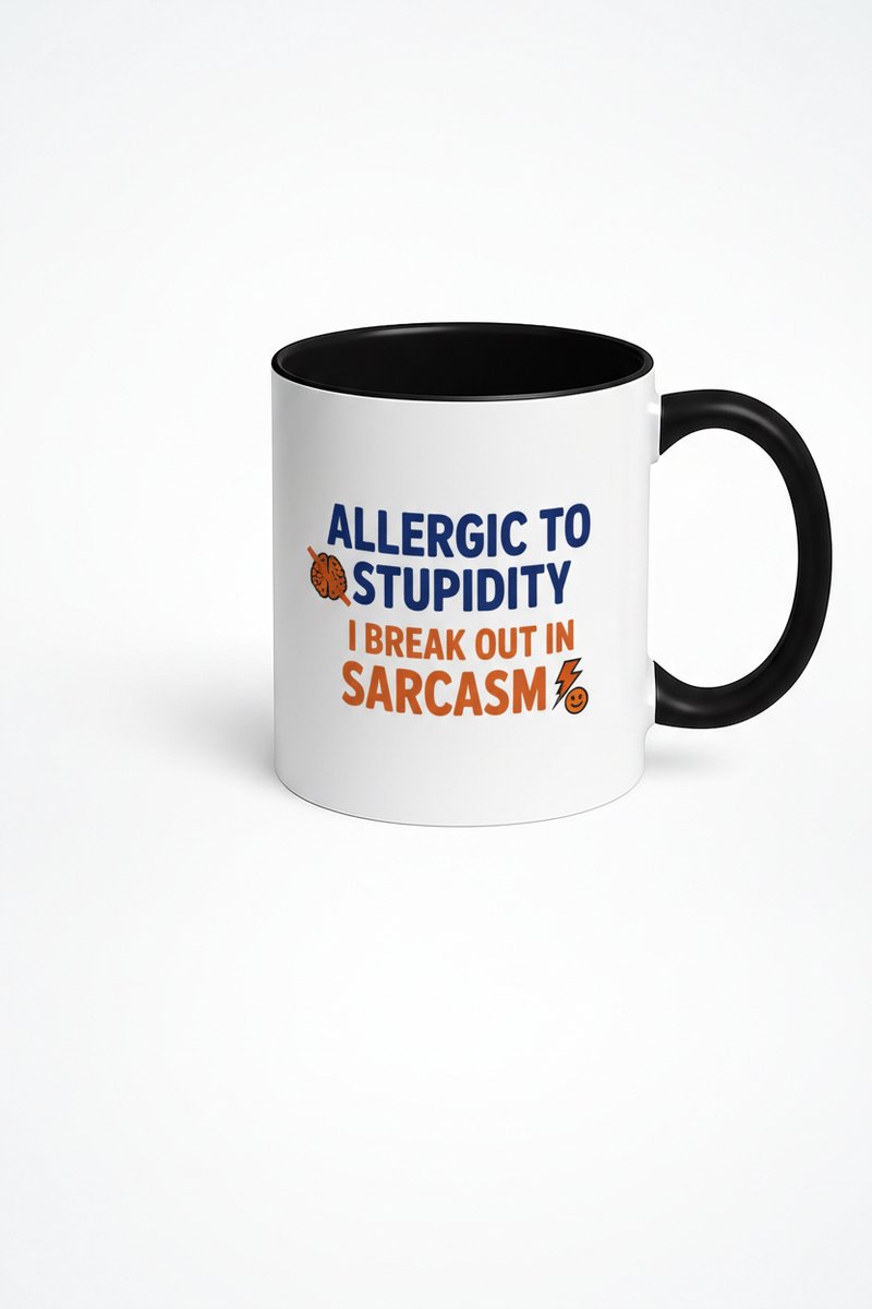 Allergic to Stupidity mok - Grappige koffiemok cadeau