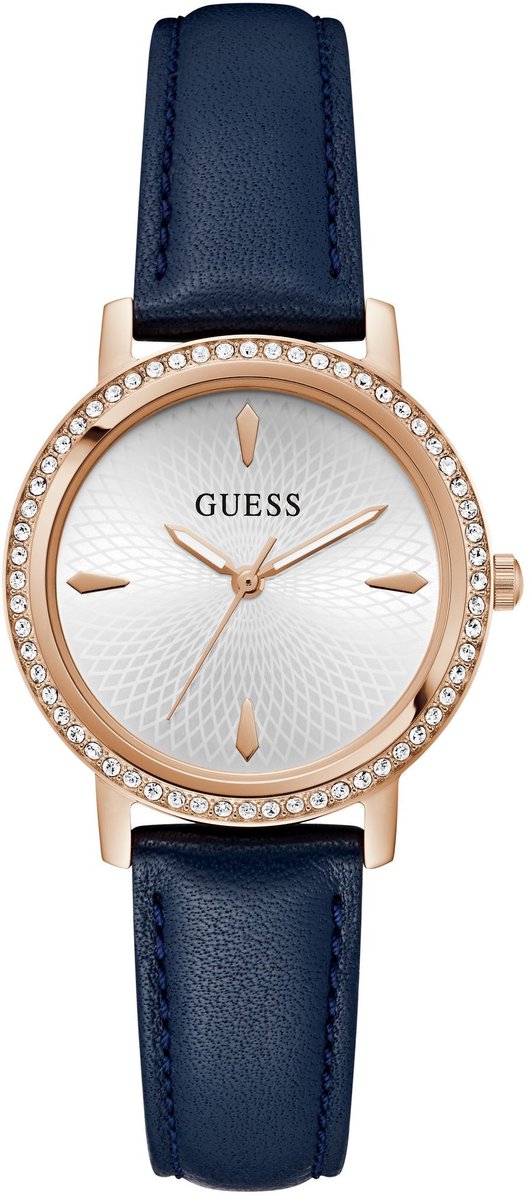 Guess Spiral Quartz Analoog Horloge Blauw Behuizing: 100% Roestvrij Staal| Armband: Roestvrij Staal 34 mm U1460L3M