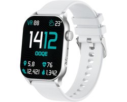 OOQE WATCH PRO 8 - Smartwatch Heren en Dames | Geschikt voor iOS en Android | AMOLED | Notificaties | Gezondheidsanalyse | Sportanalyse | GPS Koppeling | Bellen | Muziek/Audio Luisteren | Ergonomisch | Nederlandstalig | Wit