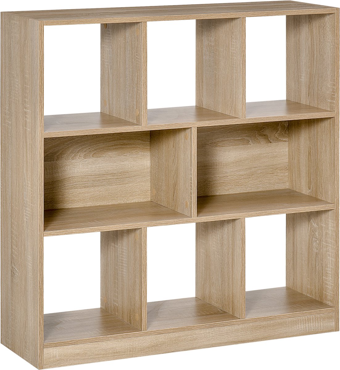 Boekenkast In Eikenlook – Vrijstaande Kast Met 8 Vakken, 97,5 x 30 x 100 cm