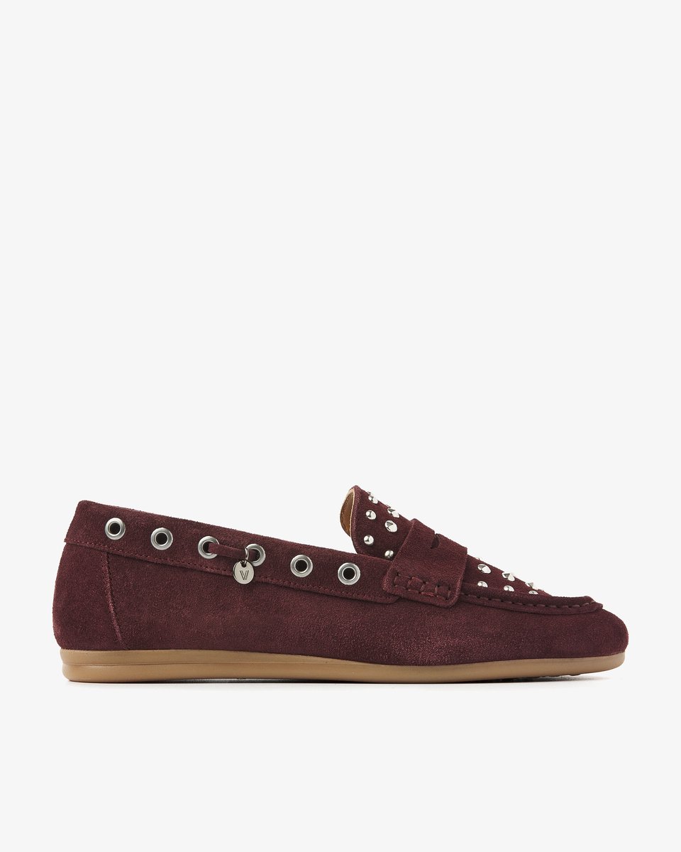 VIA VAI June Macy Loafers Dames - Suède - Bordeaux - Maat 41
