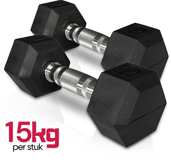 Padisport - Dumbell 15 kg - Hex Dumbells 15 Kg - Hexagon Dumbells - Fitness Gewicht 15 Kg - Hexa Dumbell 15 Kg - Dumbbells