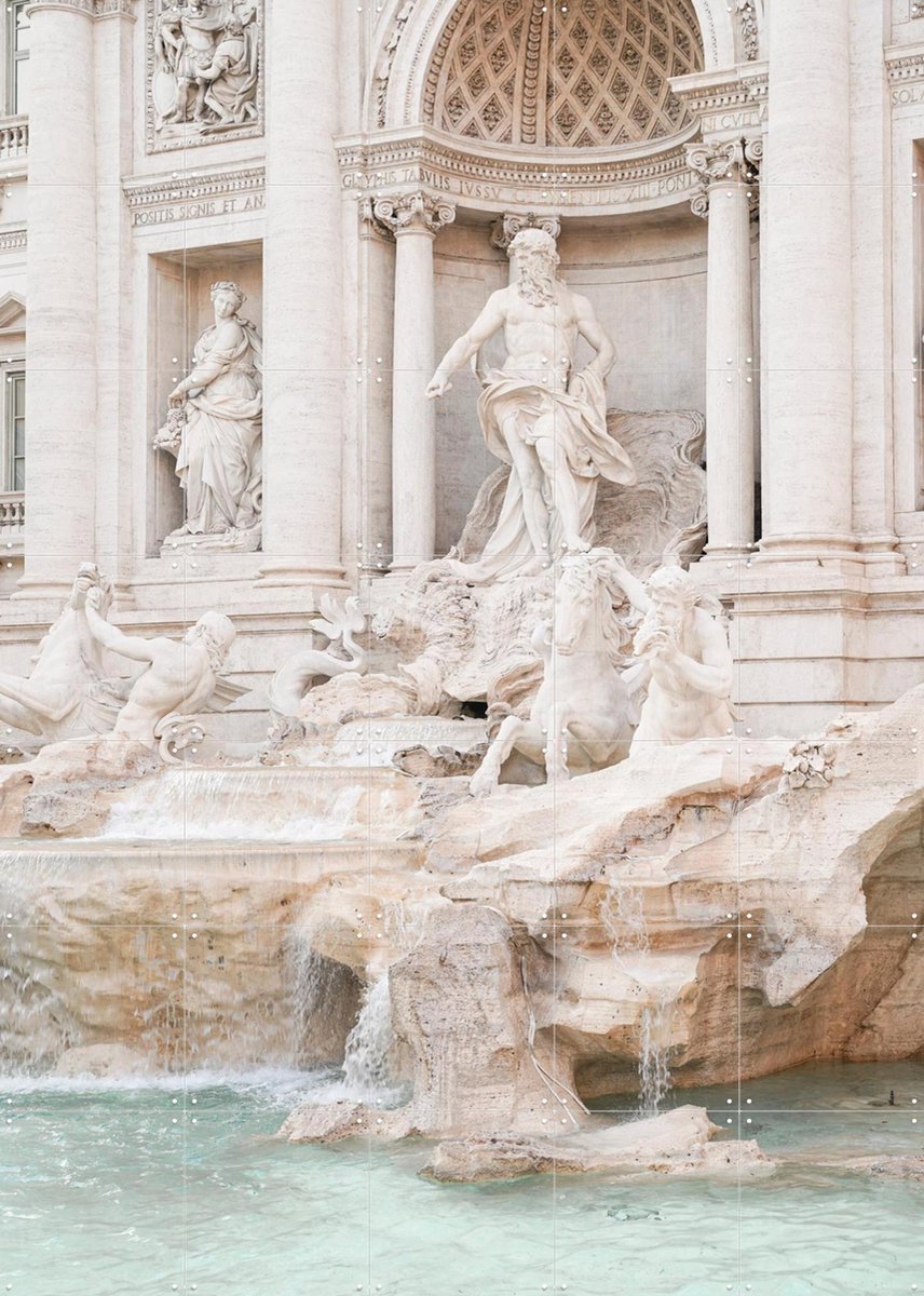 IXXI Trevi Fountain, Henrike Schenk - 100 x 140 cm - Gratis ophangtool - Grote wanddecoratie en posters - Naturalisme, Klassiek, Fotografie, Gang