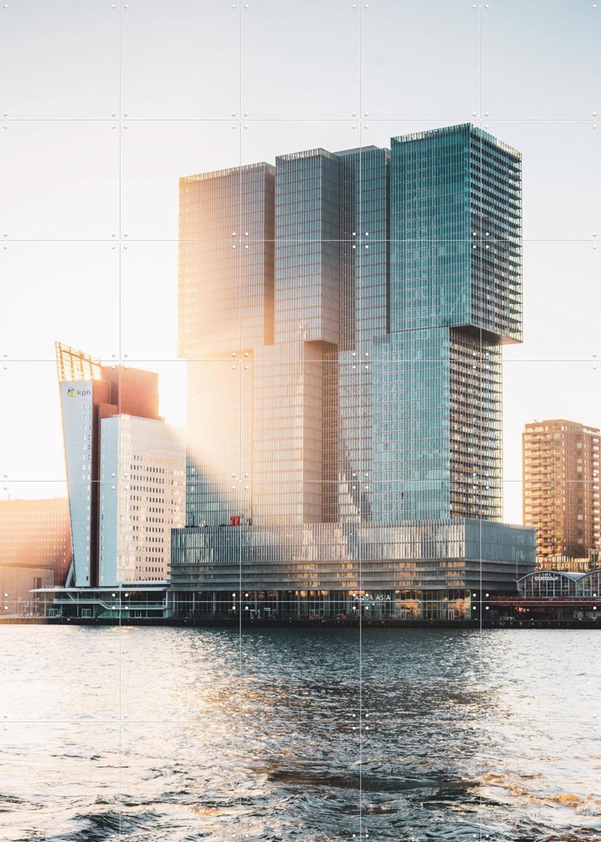 IXXI The Rotterdam, Teun de Leede & Kunst in Kaart - 100 x 140 cm - Gratis ophangtool - Grote wanddecoratie en posters - Fotografie, Woonkamer, Gang