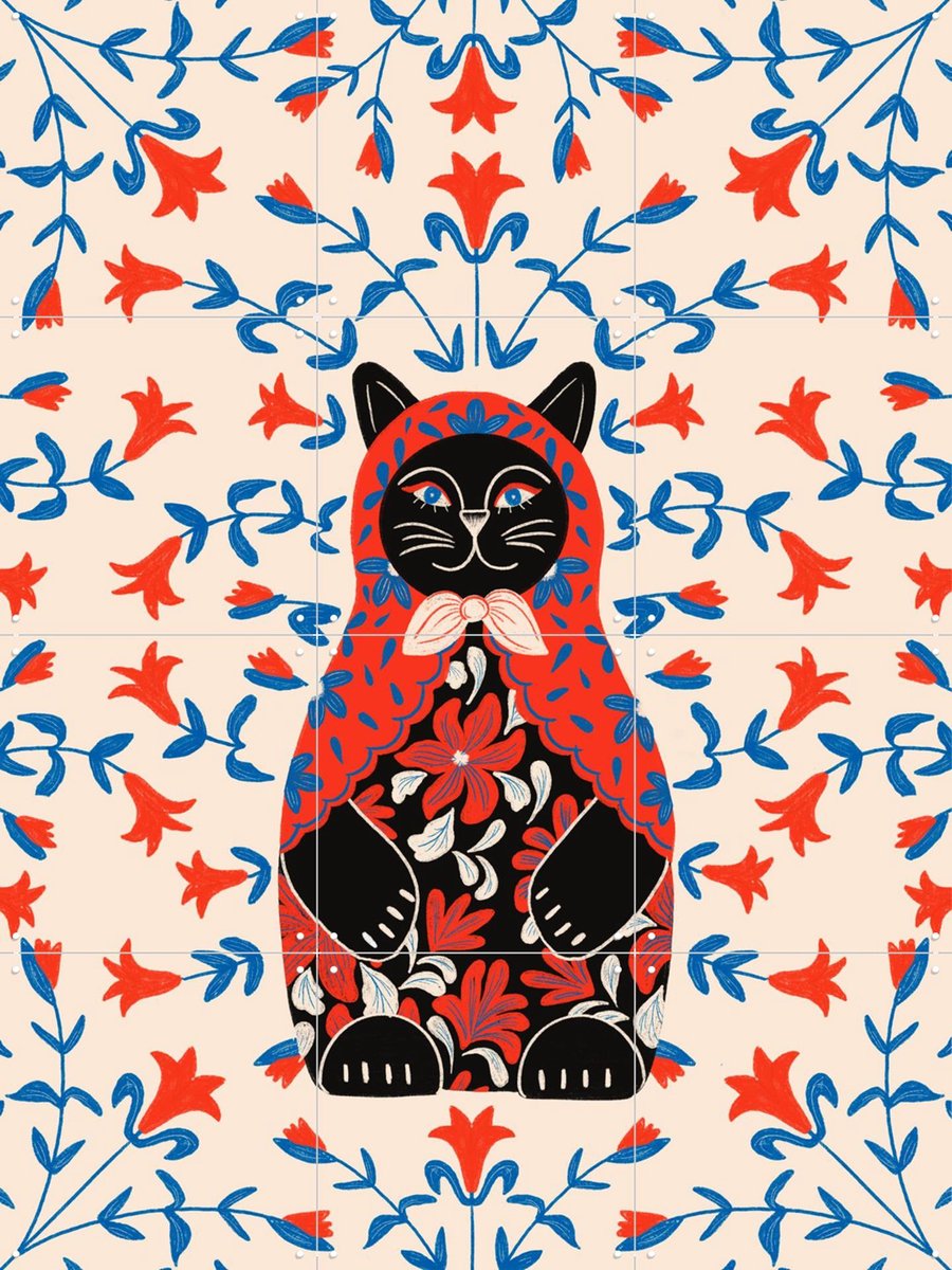 IXXI Catrioshka, Jota de Jai & Various - 60 x 80 cm - Gratis ophangtool - Grote wanddecoratie en posters - Klassiek, Vintage, Speels, Kleurrijk
