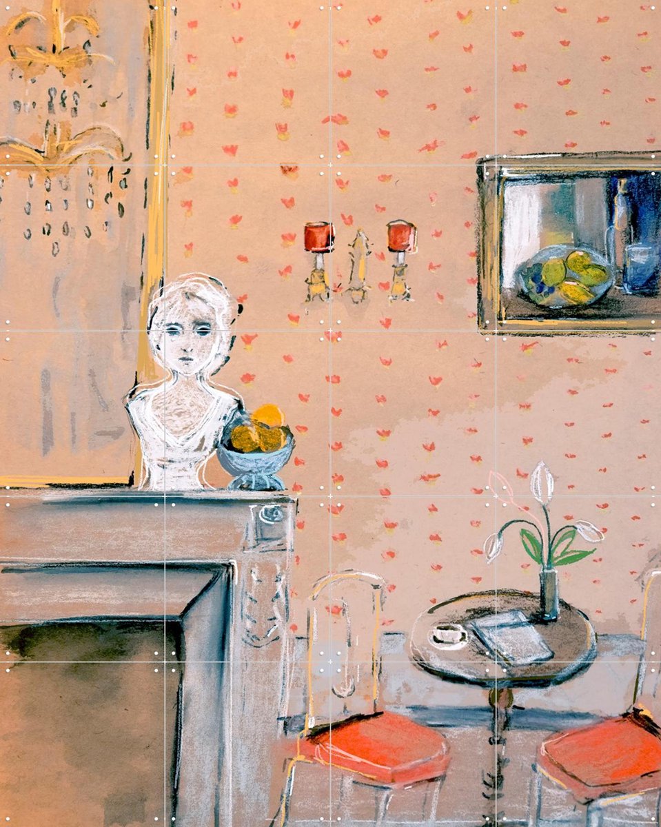 IXXI Still Life Villa Des Pres, Leigh Viner - 80 x 100 cm - Gratis ophangtool - Grote wanddecoratie en posters - Vintage, Kleurrijk, Illustraties