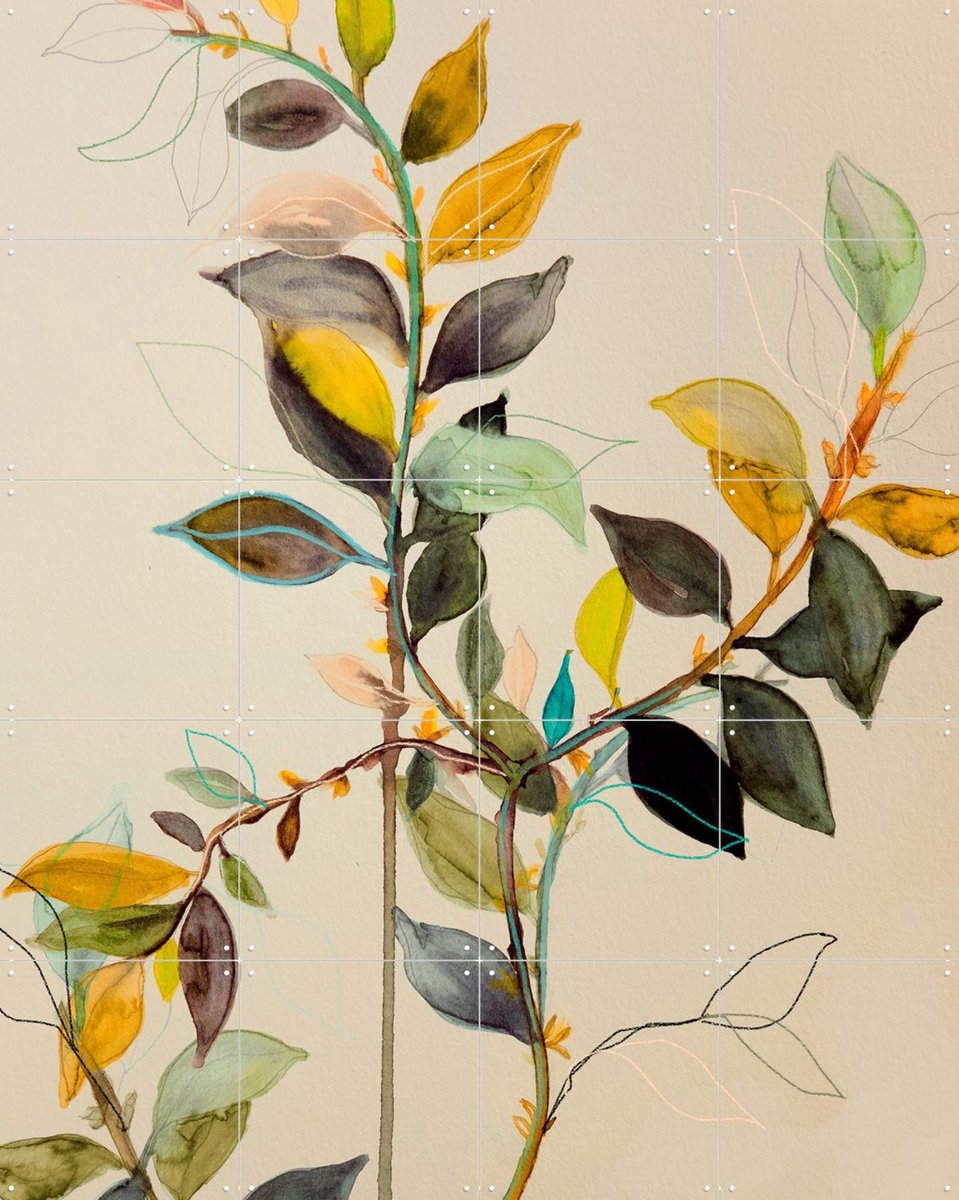 IXXI Willow M20, Leigh Viner - 80 x 100 cm - Gratis ophangtool - Grote wanddecoratie en posters - Grafisch Ontwerp, Aquarel, Line art, Illustraties