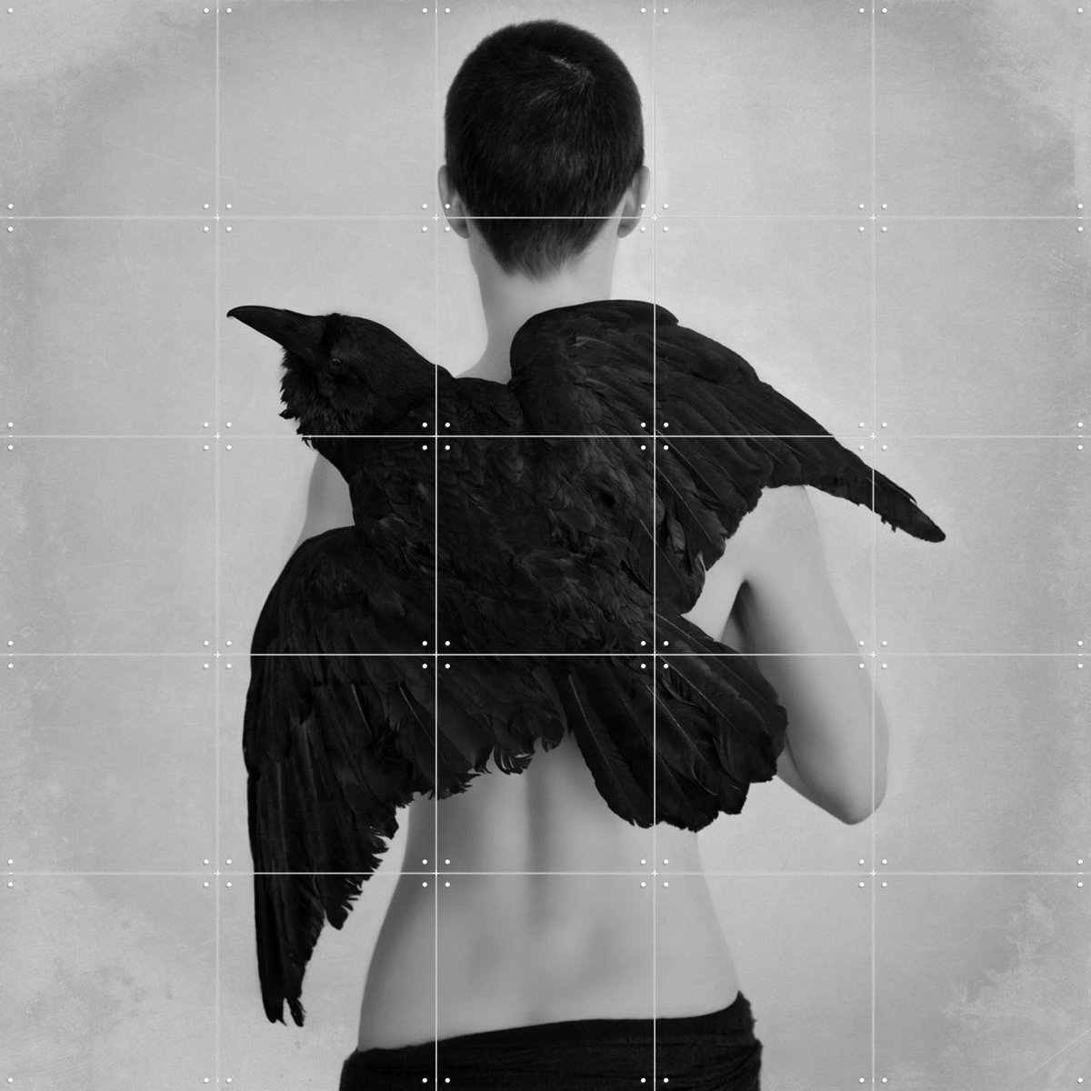 IXXI Ravens Ladder, STUDIO HANNAH LEMHOLT - 100 x 100 cm - Gratis ophangtool - Grote wanddecoratie en posters - Fotografie, Surrealisme, Woonkamer