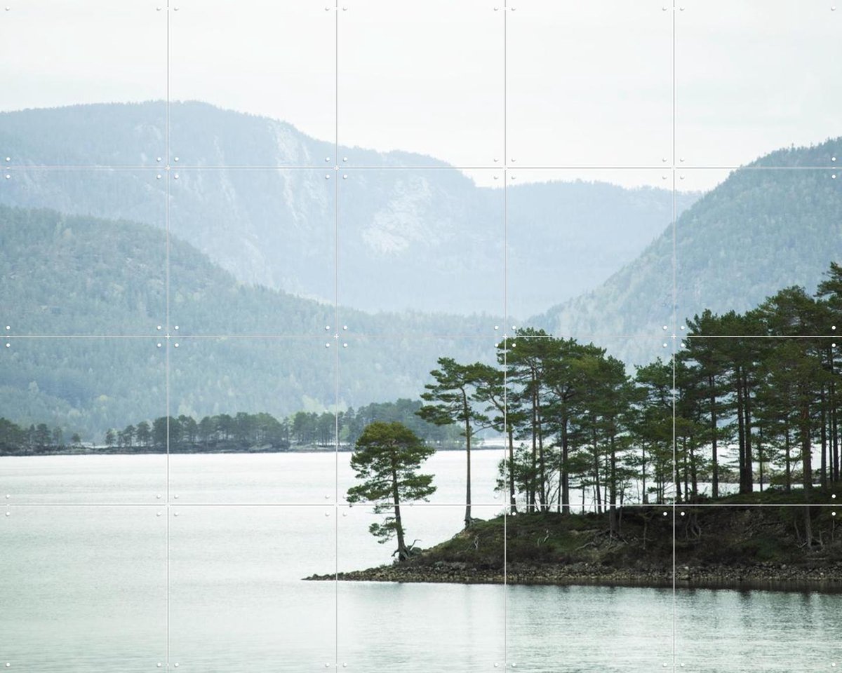 IXXI Norwegian Lakeview, Claire Droppert - 100 x 80 cm - Gratis ophangtool - Grote wanddecoratie en posters - Fotografie, Naturalisme, Minimalisme