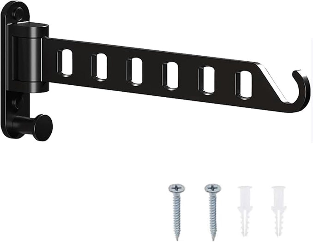 Porte-manteau pliable à 180° - Salle de bain (Noir)
