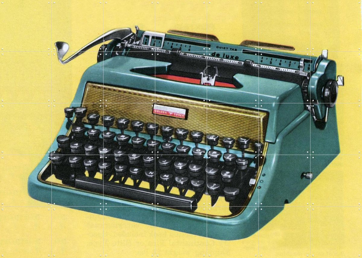 IXXI Vintage Manual Typewriter, Bridgeman Images - 140 x 100 cm - Gratis ophangtool - Grote wanddecoratie en posters - Vintage, Illustraties