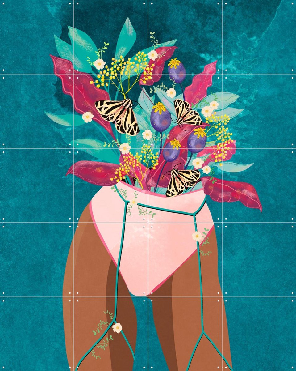 IXXI Feel Florish, Raissa Oltmanns - 80 x 100 cm - Gratis ophangtool - Grote wanddecoratie en posters - Illustraties, Speels, Grafisch Ontwerp