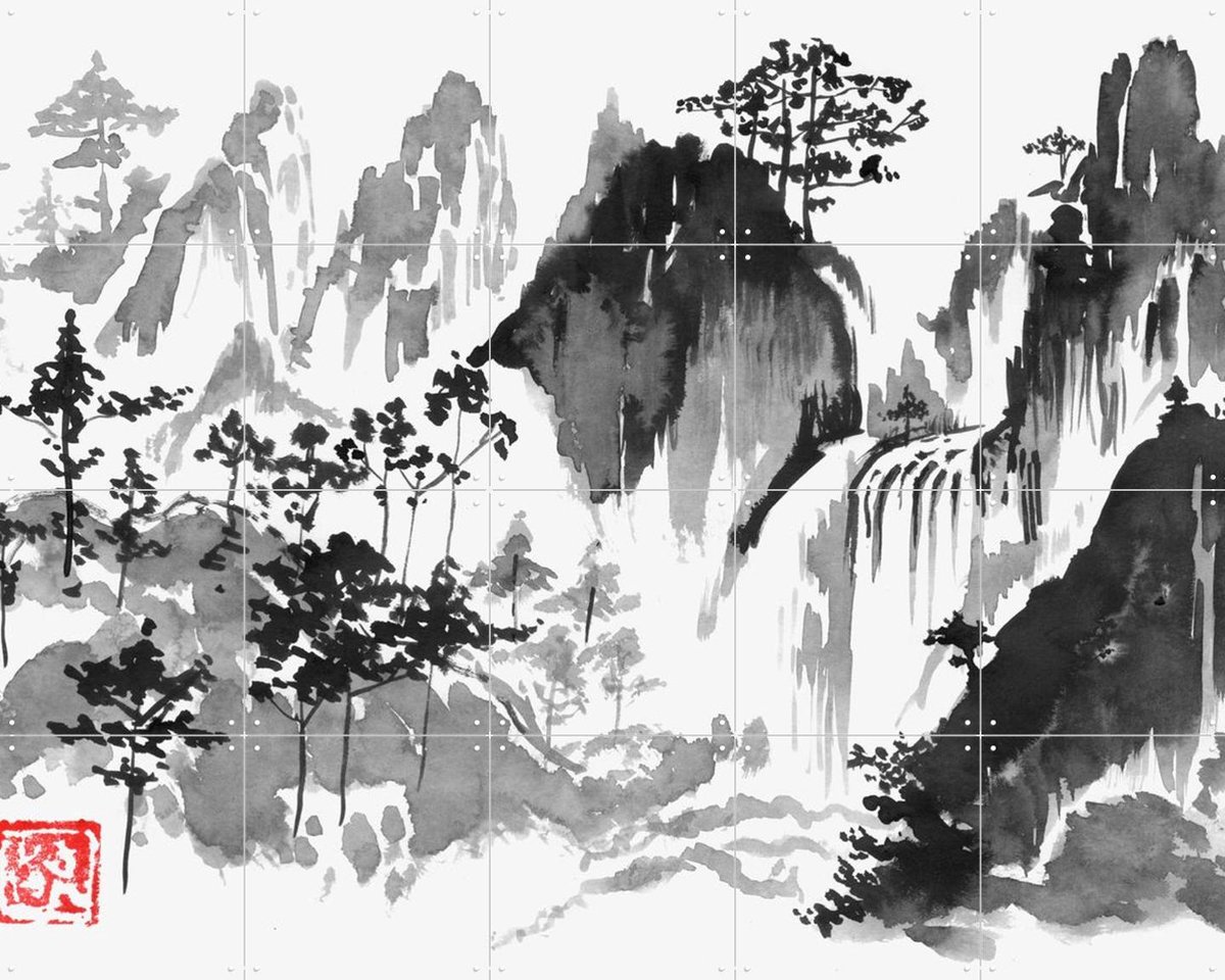 IXXI The Fall, Péchane - 100 x 80 cm - Gratis ophangtool - Grote wanddecoratie en posters - Illustraties, Naturalisme, Ukiyo-e, Gang, Slaapkamer