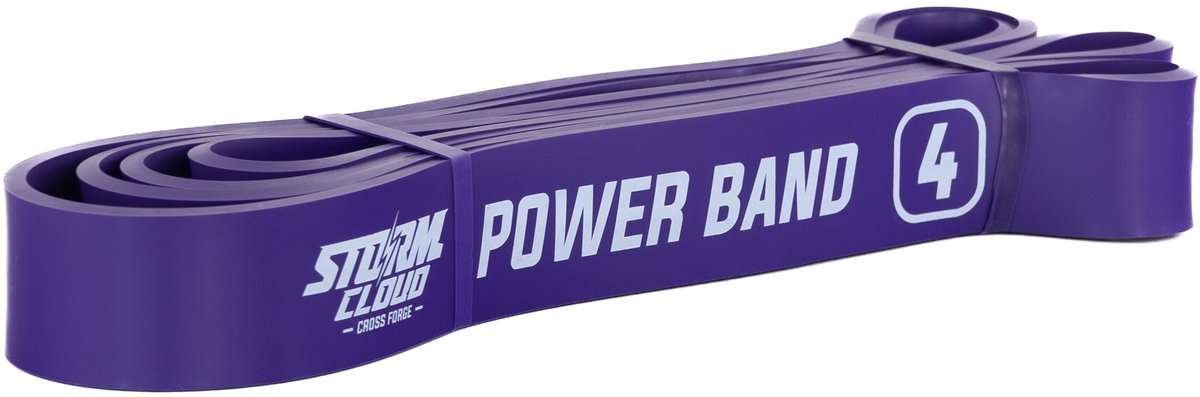 StormCloud Power Band - Weerstandsband - Niveau 4 (18-26 kg) - Duurzaam latex - Paars