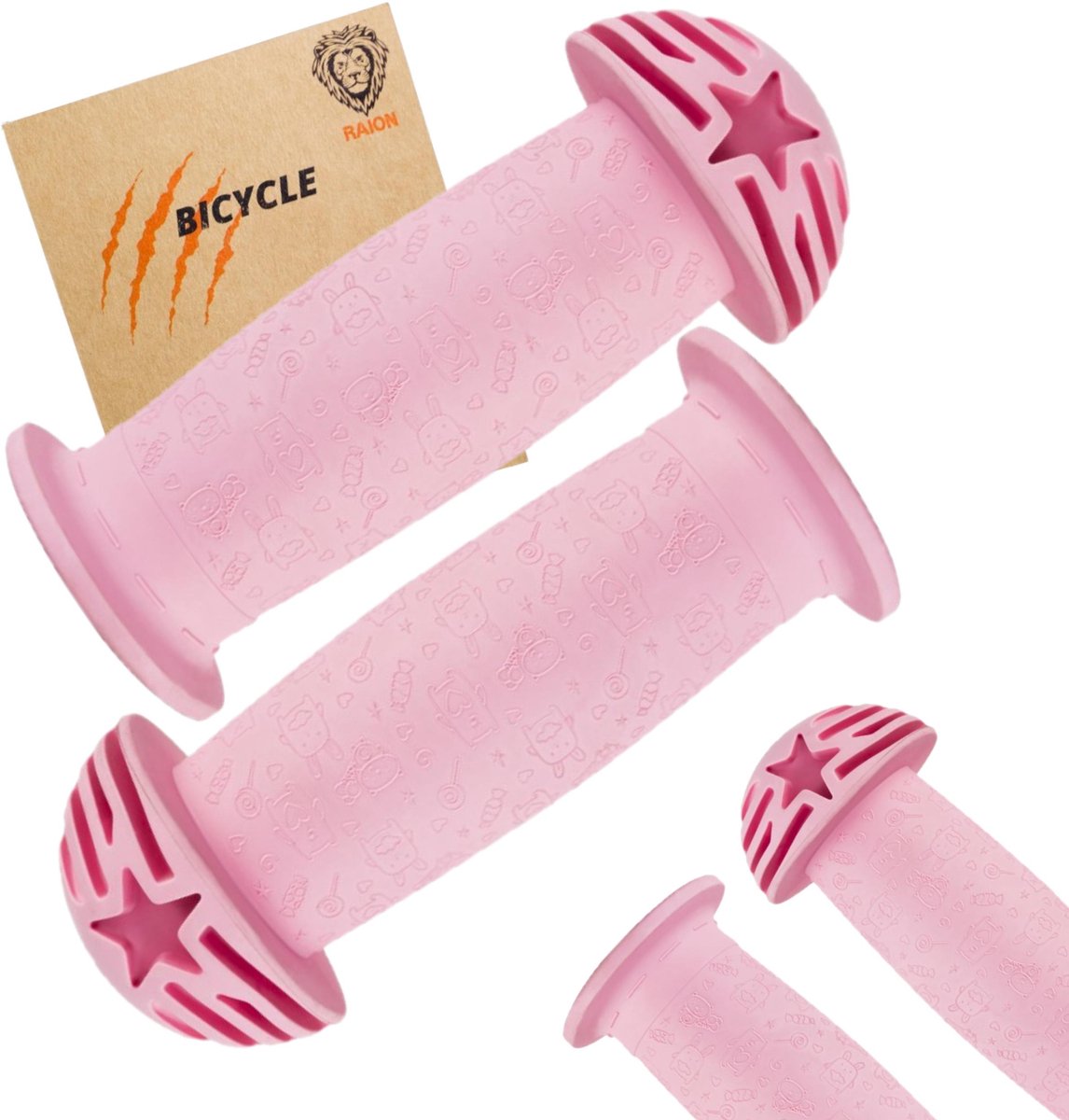 Raion Kodomo - Kinderfiets Handvatten - Roze - 100mm - TPE