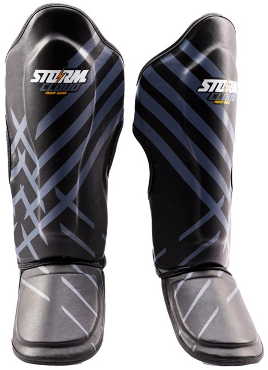 StormCloud Lynx Serie - Scheenbeschermers - Zwart-Grijs - XL - Kunstleer
