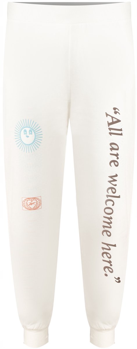 Reebok Dames Joggingbroek – Katoen en Elastan Papier en Interne Labels Wit