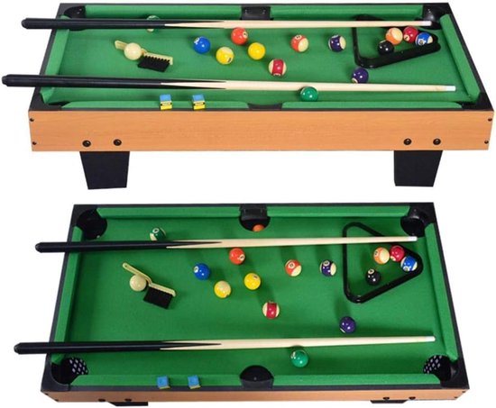 Biljarttafel - Mini Pooltafel - Kinderspel - Compleet met accessoires - 91 cm - Blauw van Merkloos — afbeelding 2