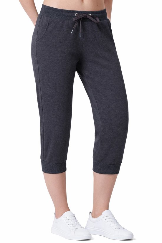 Pantalon Capri Smith & Solo pour femme, jogging court, pantalon d'été, anthracite, S