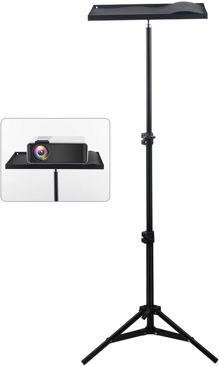 Projector Stand - Laptop Beugel - Thuisbioscoop Setup - Verstelbare Hoogte - 160cm Max - Zwart