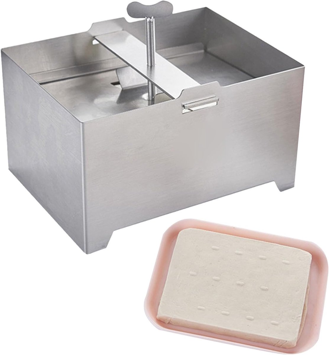 Kaasvorm Met Zeef - Paneer Maker - Zelf Kaas Maken - Verstelbare Druk - 16 x 12 x 9 cm