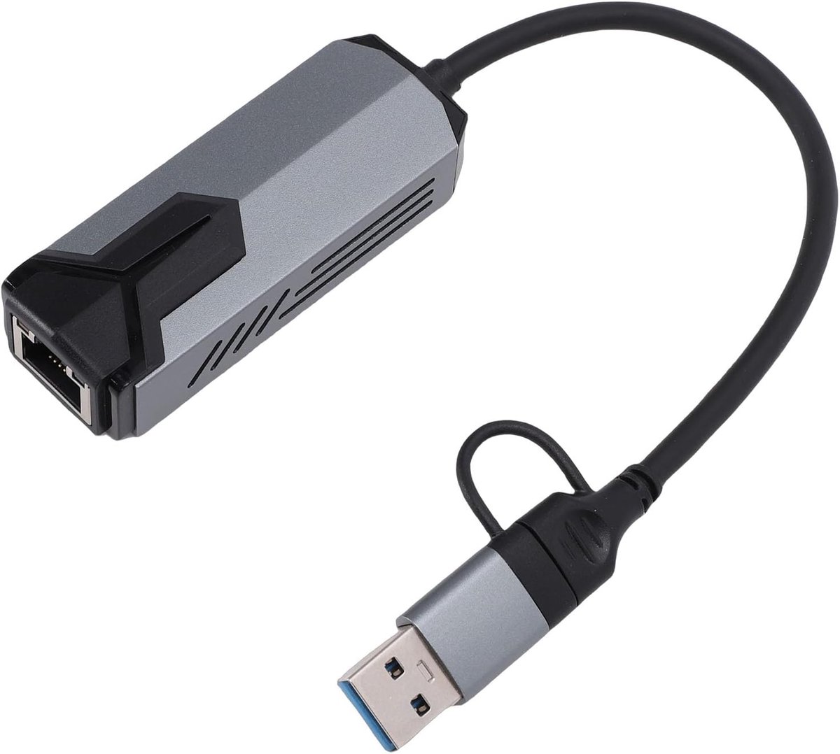 Netwerk Adapter - Ethernet USB - Snelle Internetverbinding - 5000 Mbps Snelheid - Compact Ontwerp - Zilver