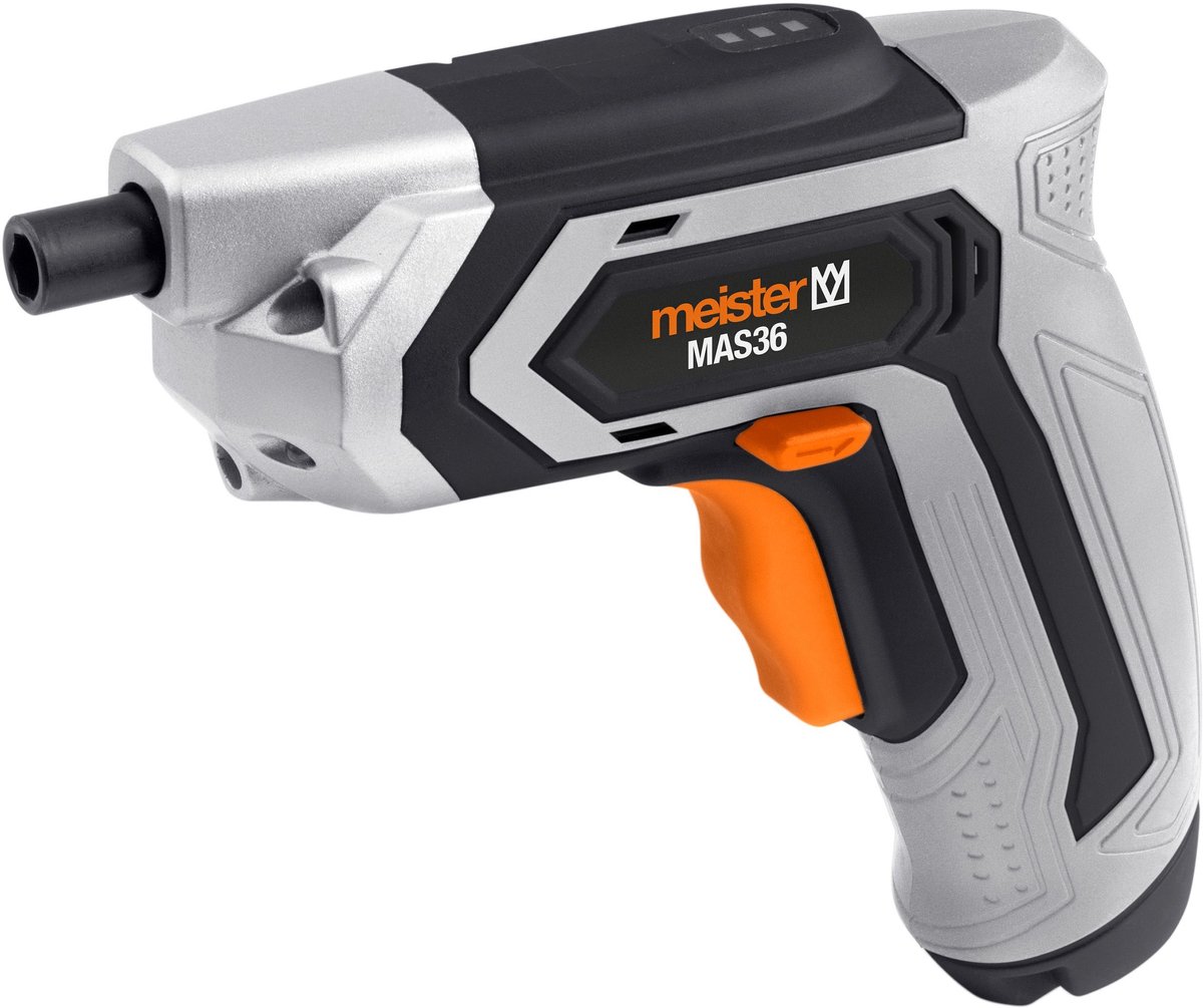 Snoerloze schroevendraaier - MEISTER - MAS36 - 3,6V Li-ion 2,0 Ah accu - 5 Nm rotatie - 220 tpm - LED