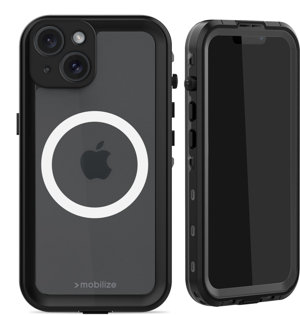 Mobilize Rugged Case hoesje geschikt voor Apple iPhone 15 - Effen Transparant - Kunststof, TPU (Zacht)