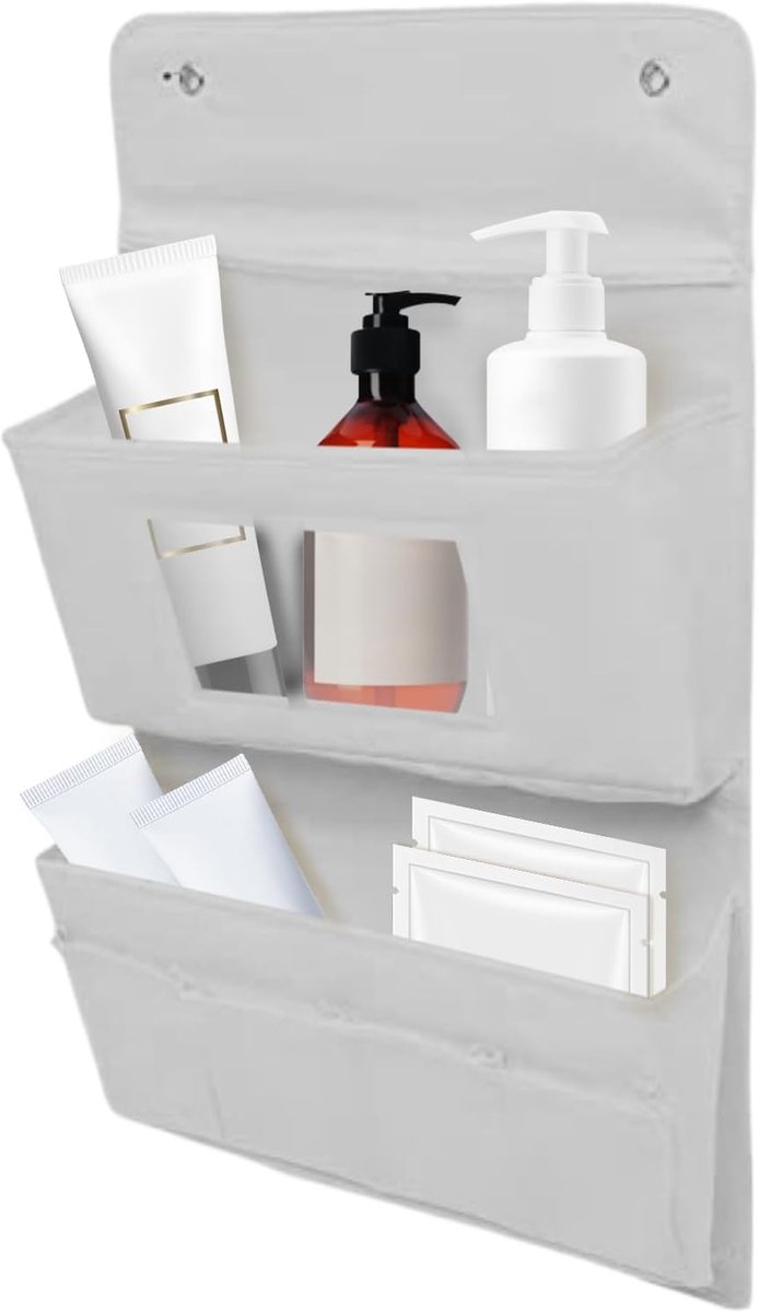 Wandzak Organizer - Ophangbare Opbergzak - Ruimte Besparen - Geen Boren Nodig - 40x63 cm - Grijs