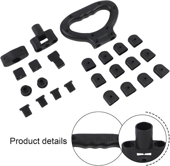 Reparatieset Bolderkar - Onderdelen Set - Kamperen en Tuin - Plat Opvouwbaar Model - 15 x 5 cm - Zwart van Merkloos — afbeelding 2
