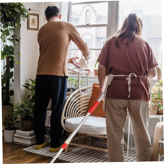 Dweilstok Vervanging - Steel voor Dweil - Grondig Schoonmaken - 360 Graden Draaibaar - 91 x 1 cm - Rood — afbeelding 5