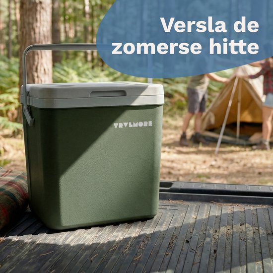 TRVLMORE Koelbox 26L - 65 Uur Koeling - Frigobox - Inclusief 2 Koelelementen - Groen van Merkloos — afbeelding 4